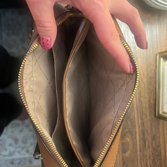 Michael Kors Tan and Brown Messenger Bag